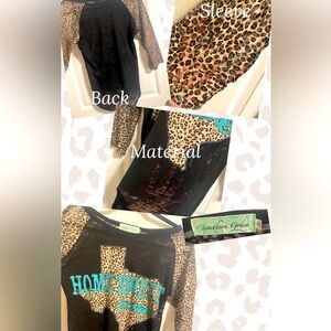 Leopard and turquoise Texas shirt